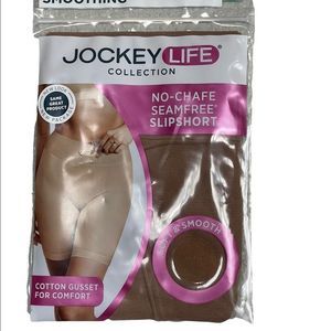 Jockey Life No-Chafe Seamfree Slipshort 5XL White Non-Compression Smoothing
